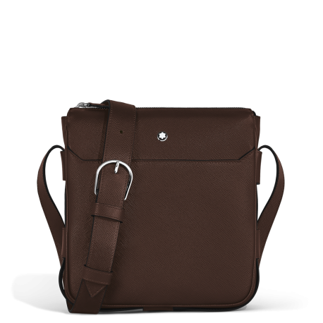 Sac Messenger Vertical en Cuir Sartorial ebène
