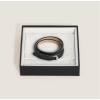 Bracelet Réglable Fer à cheval en Cuir Grainé noir