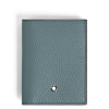 Mini Portefeuille 4cc en Cuir Grainé bleu givré
