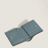 Mini Portefeuille 4cc en Cuir Grainé bleu givré