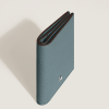 Mini Portefeuille 4cc en Cuir Grainé bleu givré