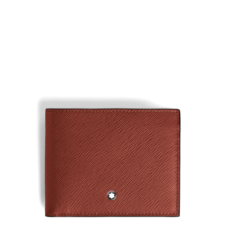 Portefeuille 6cc en Cuir Sartorial chêne rouge