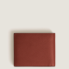 Portefeuille 6cc en Cuir Sartorial chêne rouge