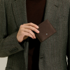 Portefeuille 8cc en Cuir Sartorial ebène