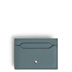 Porte-Cartes 5cc en Cuir Grainé bleu givré