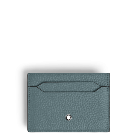 Porte-Cartes 5cc en Cuir Grainé bleu givré