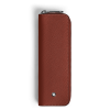 Étui pour 1 Instrument d'Écriture Zippé en Cuir Sartorial chêne rouge