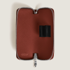 Étui pour 2 Instruments d'Écriture Zippé en Cuir Sartorial chêne rouge