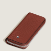 Étui pour 2 Instruments d'Écriture Zippé en Cuir Sartorial chêne rouge