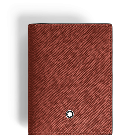 Porte-Cartes 4cc en Cuir Sartorial chêne rouge