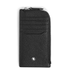 Porte-Cartes 7cc Zippé en Cuir Sartorial noir