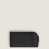 Porte-Cartes 7cc Zippé en Cuir Sartorial noir