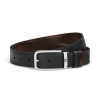 Ceinture Réversible 35 mm à boucle Rectangulaire en Cuir Sartorial noir/ebène