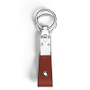 Porte clefs Sartorial cuir rouge chêne 2 anneaux