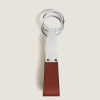 Porte clefs Sartorial cuir rouge chêne 2 anneaux