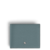 Portefeuille 6cc en Cuir Grainé Bleu givré