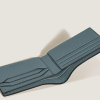 Portefeuille 6cc en Cuir Grainé Bleu givré