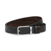 Ceinture Réversible 30 mm à boucle Rectangulaire en Cuir Sartorial noir/ébène