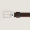 Ceinture Réversible 30 mm à boucle Rectangulaire en Cuir Sartorial noir/ébène