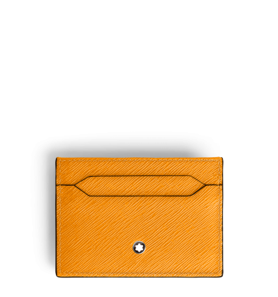 Porte-cartes 5cc en Cuir Sartorial safran