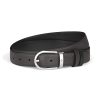 Ceinture réversible Montblanc en cuir grainé gris 30 mm avec boucle fer à cheval