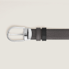 Ceinture réversible Montblanc en cuir grainé gris 30 mm avec boucle fer à cheval