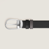Ceinture réversible Montblanc en cuir grainé gris 30 mm avec boucle fer à cheval