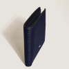 Portefeuille 8cc en cuir grainé bleu nuit