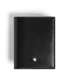 Portefeuille Compact 6cc en Cuir Meisterstück noir/chêne rouge
