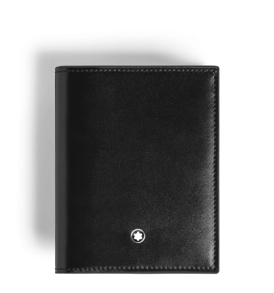 Portefeuille Compact 6cc en Cuir Meisterstück noir/chêne rouge