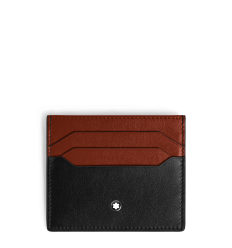 Porte-Cartes 6cc en Cuir Meisterstück noir/chêne rouge