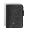Mini Portefeuille Vertical 6cc en Cuir Sartorial noir zip
