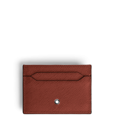 Porte-Cartes 5cc en Cuir Sartorial chêne rouge
