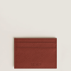 Porte-Cartes 5cc en Cuir Sartorial chêne rouge