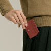 Porte-Cartes 5cc en Cuir Sartorial chêne rouge