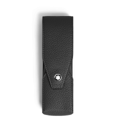 Étui pour 2 Instruments d'Écriture Montblanc Enveloppe soft grain noir