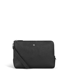 Pochette en Cuir Grainé noir
